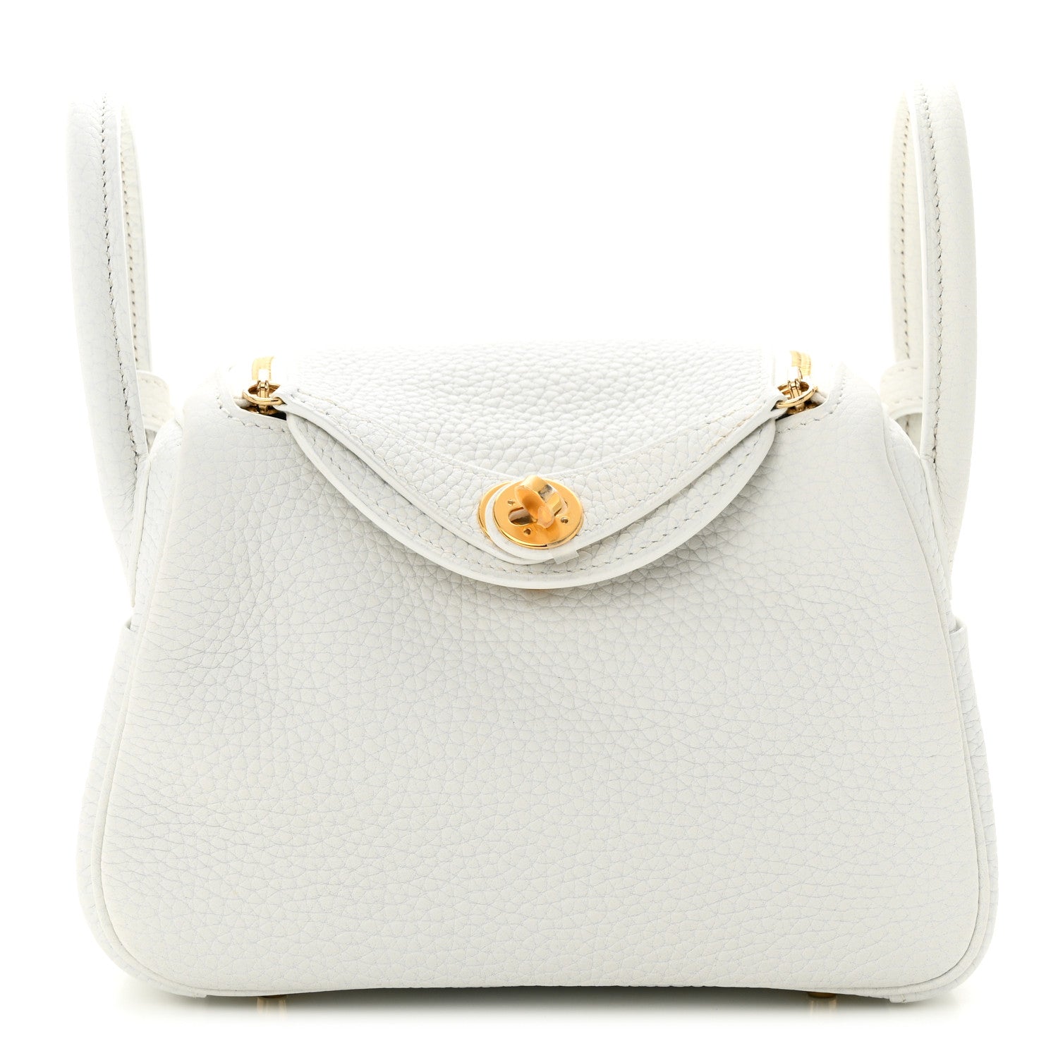 Hermes Taurillon Clemence Mini Lindy 20 New White 1 of 11