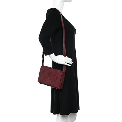 Bottega Veneta Lambskin Maxi Intrecciato Cassette Crossbody Bag Bordeaux 2 of 10