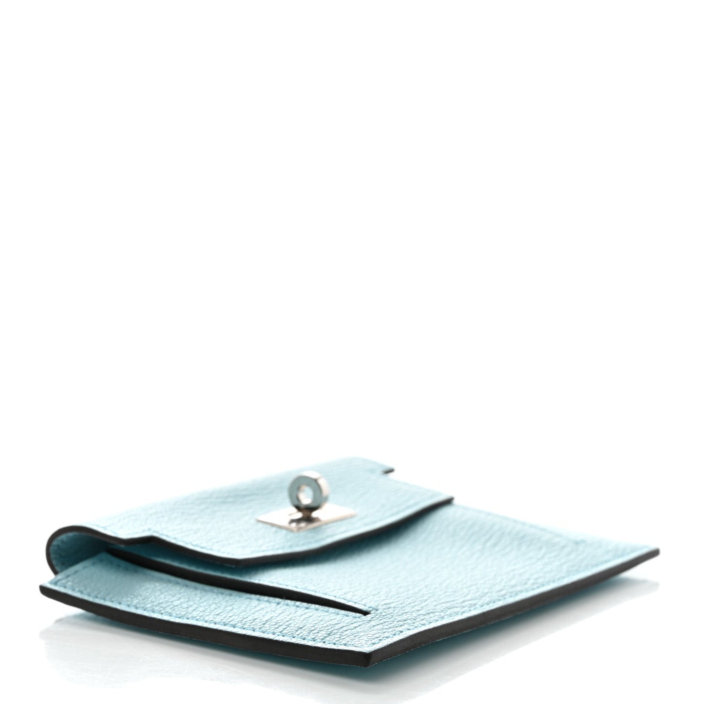 Chevre Mysore Kelly Pocket Compact Wallet Bleu Atoll