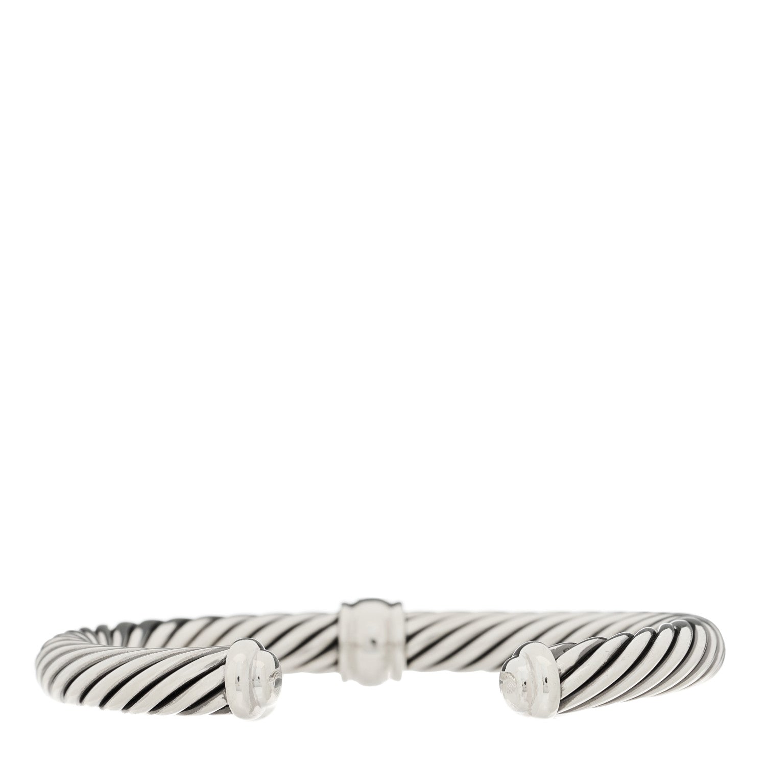 David Yurman Sterling Silver Blue Sapphire 7mm Cable Classics Single Station Bracelet 2 of 3