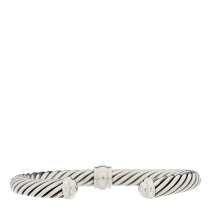 David Yurman Sterling Silver Blue Sapphire 7mm Cable Classics Single Station Bracelet 2 of 3