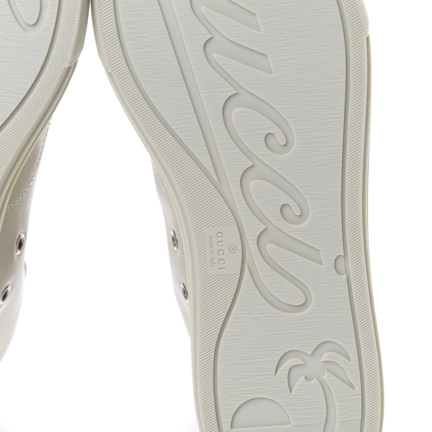 Calfskin Womens High Top Sneakers 40 Mystic White