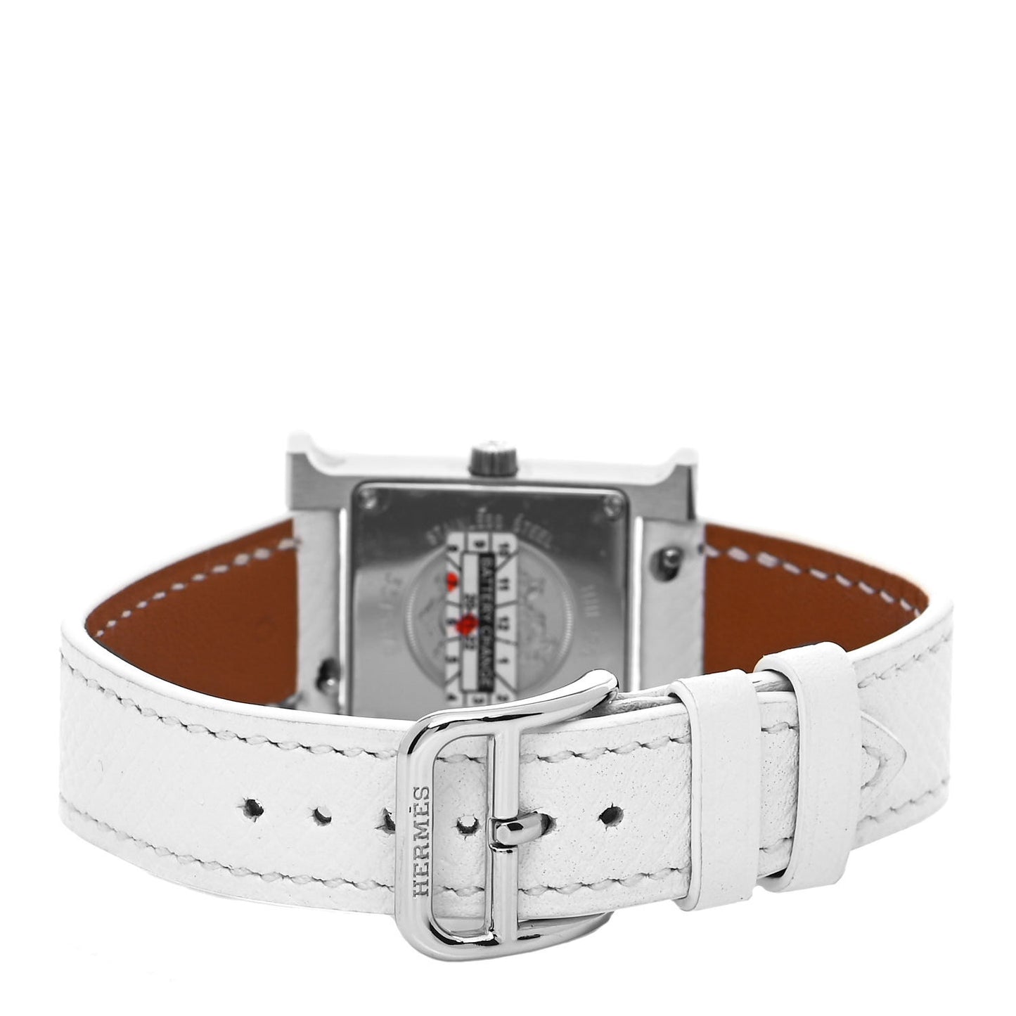 Stainless Steel Epsom Lacquer 21mm Heure H Hour Quartz Watch Blanc