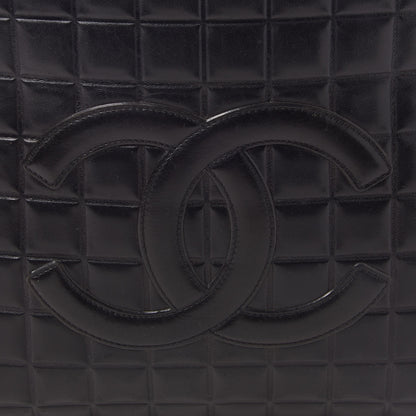Chanel Lambskin Quilted Chocolate Bar Large Tote Black 7 of 9