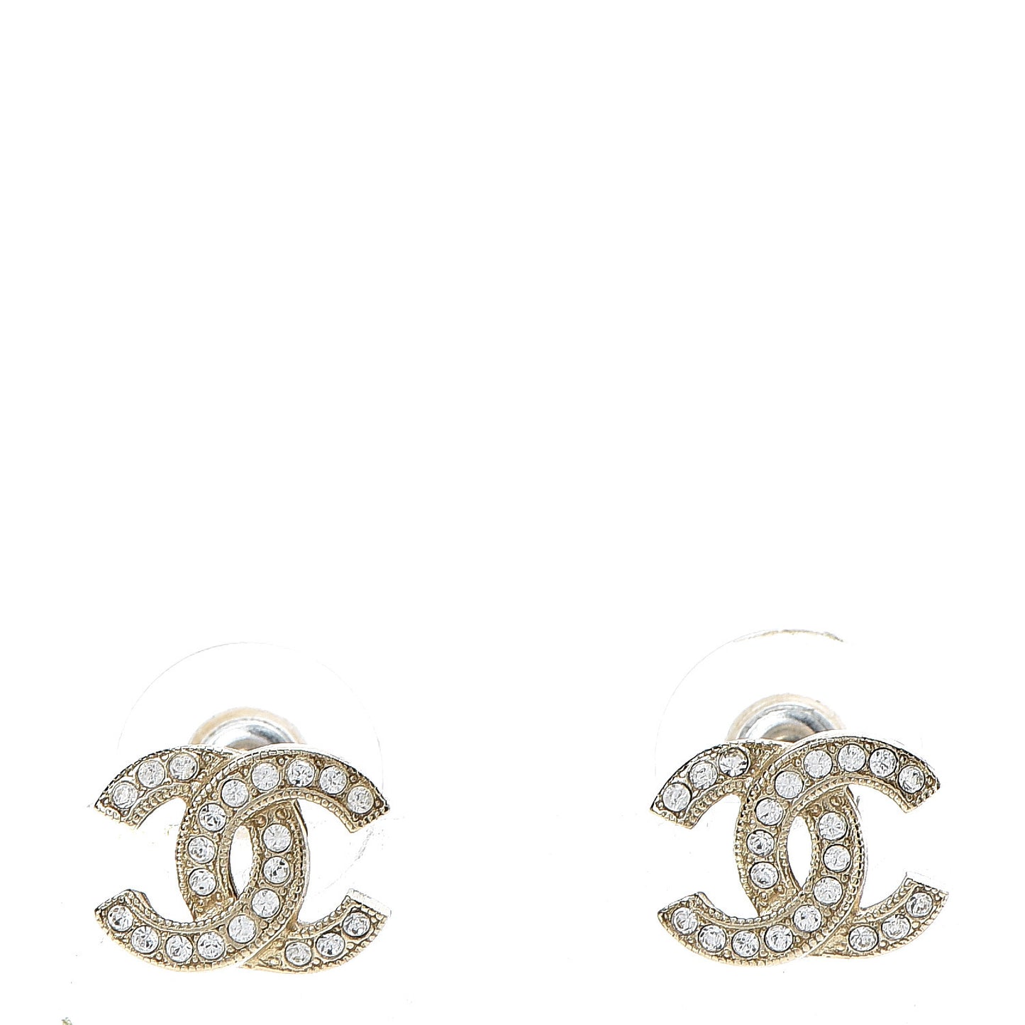 Crystal CC Earrings Light Gold