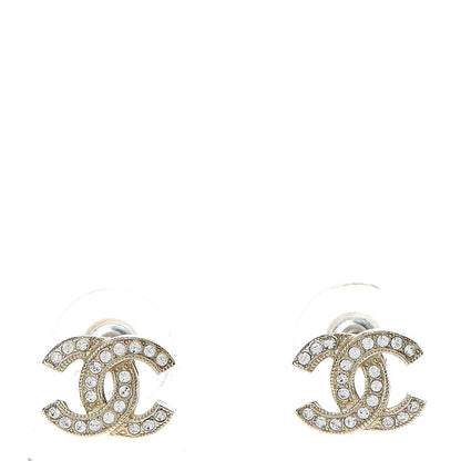 Chanel Crystal CC Earrings Light Gold 1 of 5