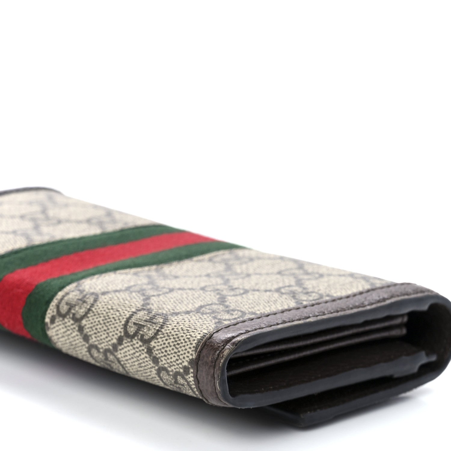 Gucci GG Supreme Monogram Web Ophidia Continental Wallet Brown 10 of 11