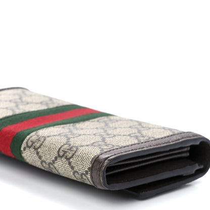 Gucci GG Supreme Monogram Web Ophidia Continental Wallet Brown 10 of 11