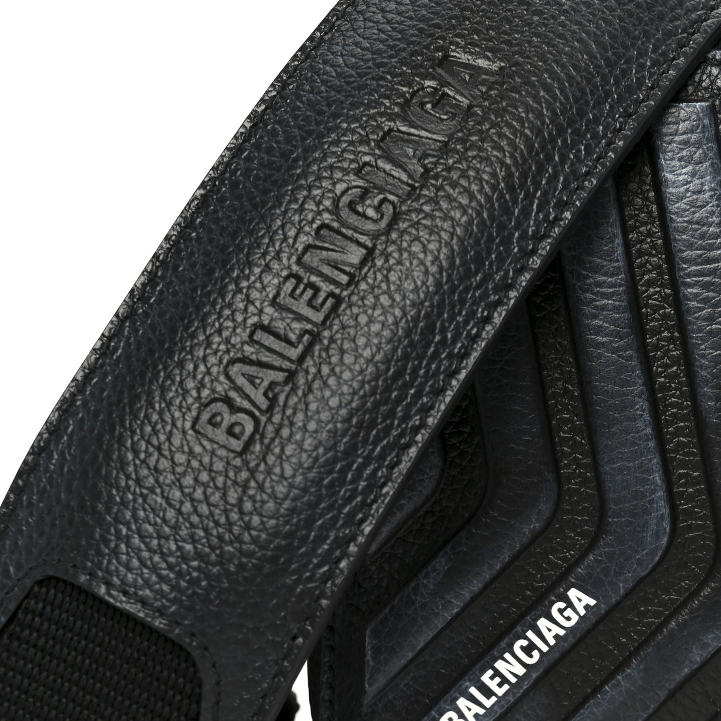Grained Calfskin Embossed Car Camera Bag Black White Dirt