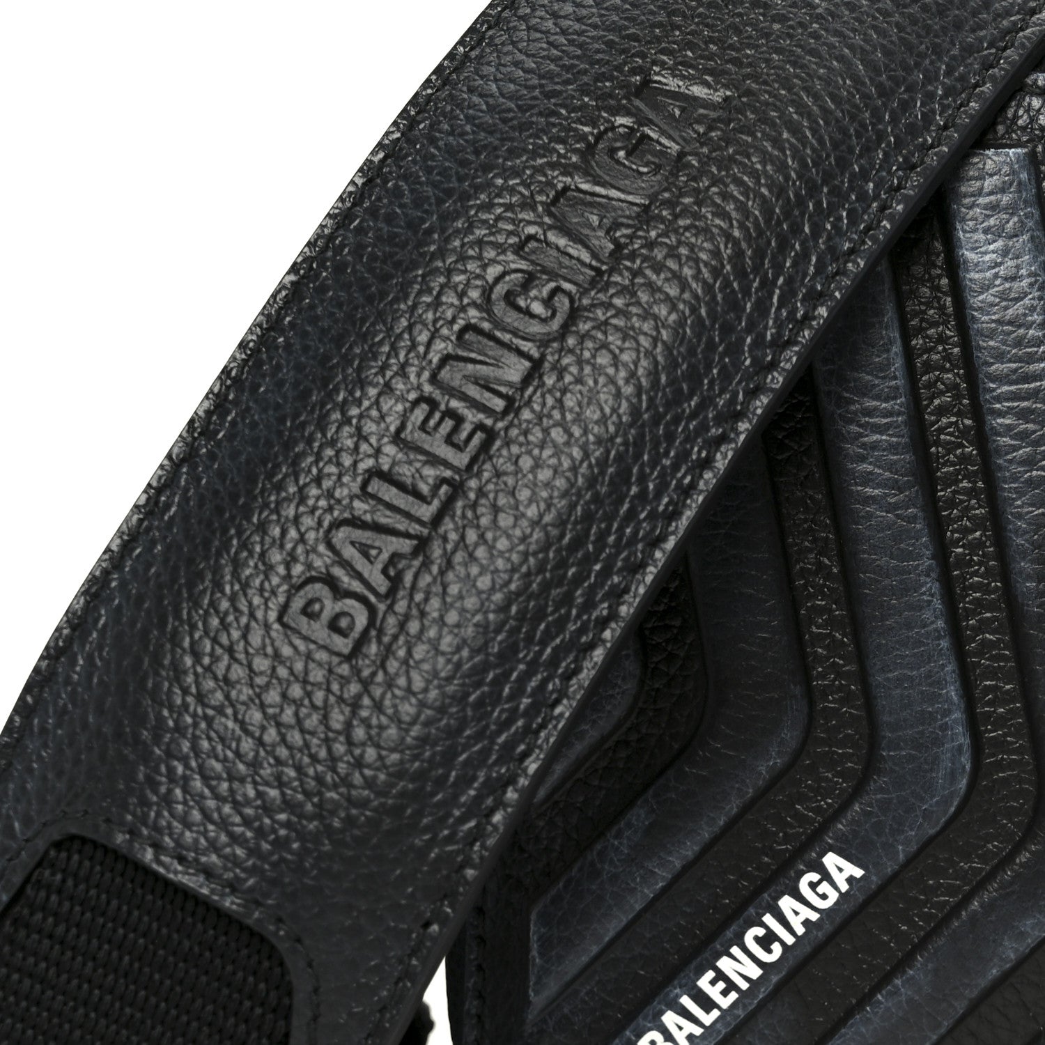 Balenciaga Grained Calfskin Embossed Car Camera Bag Black White Dirt 8 of 11