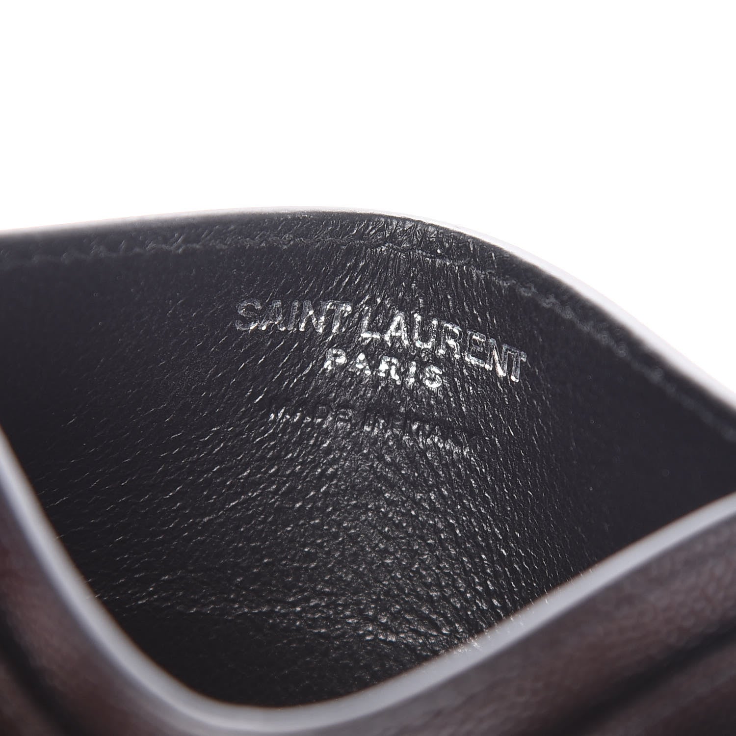 Saint Laurent Grain De Poudre Matelasse Chevron Monogram Credit Card Case Black 6 of 8