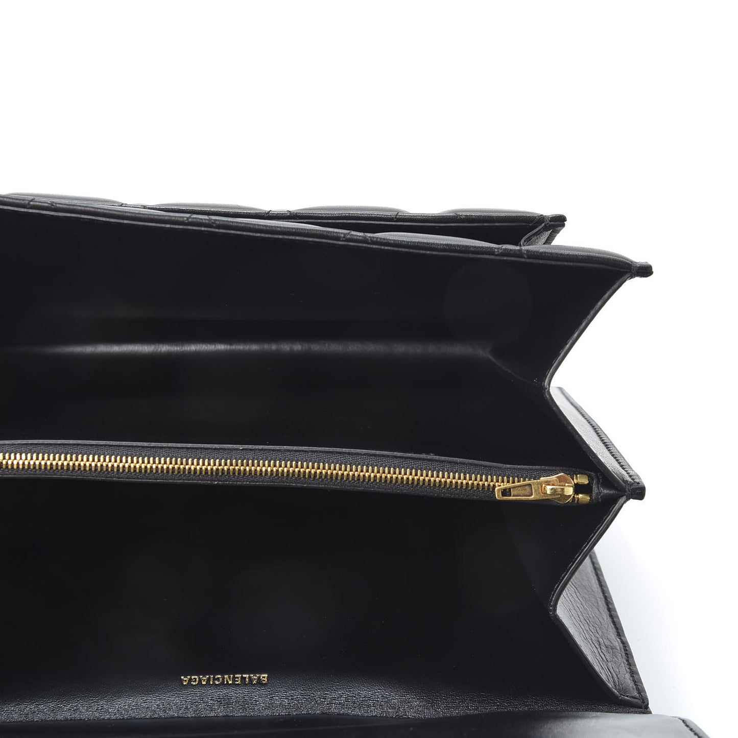 Nappa Calfskin Quilted Medium Sharp Top Handle Bag Black