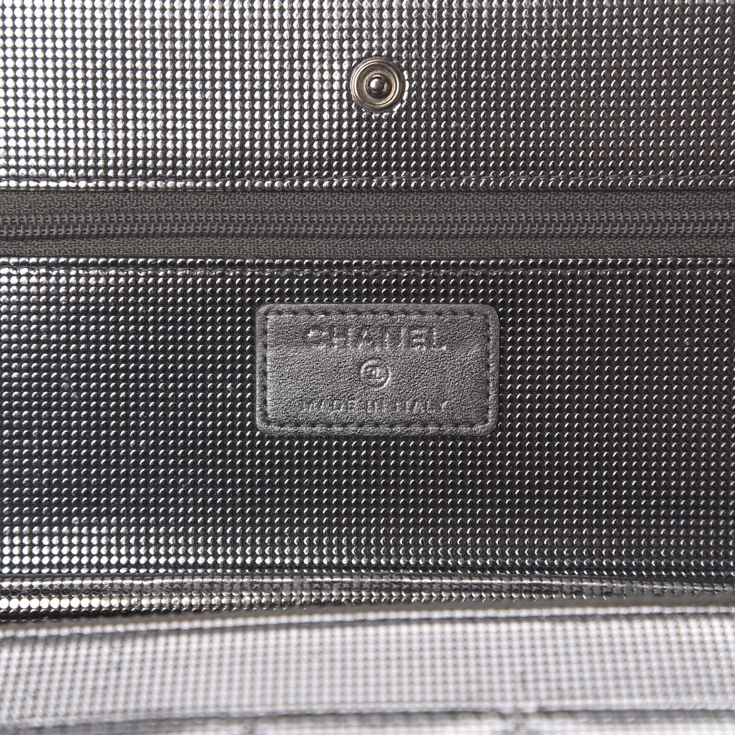 Chanel Metallic Calfskin Quilted Pixel Effect Wallet on Chain WOC Silver 4 of 13