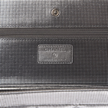 Chanel Metallic Calfskin Quilted Pixel Effect Wallet on Chain WOC Silver 4 of 13