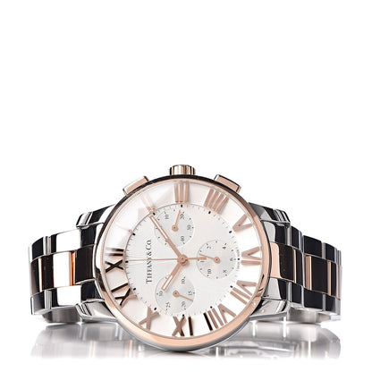 Tiffany Stainless Steel 18K Rose Gold 36mm Atlas Chronograph Quartz Watch 3 of 7