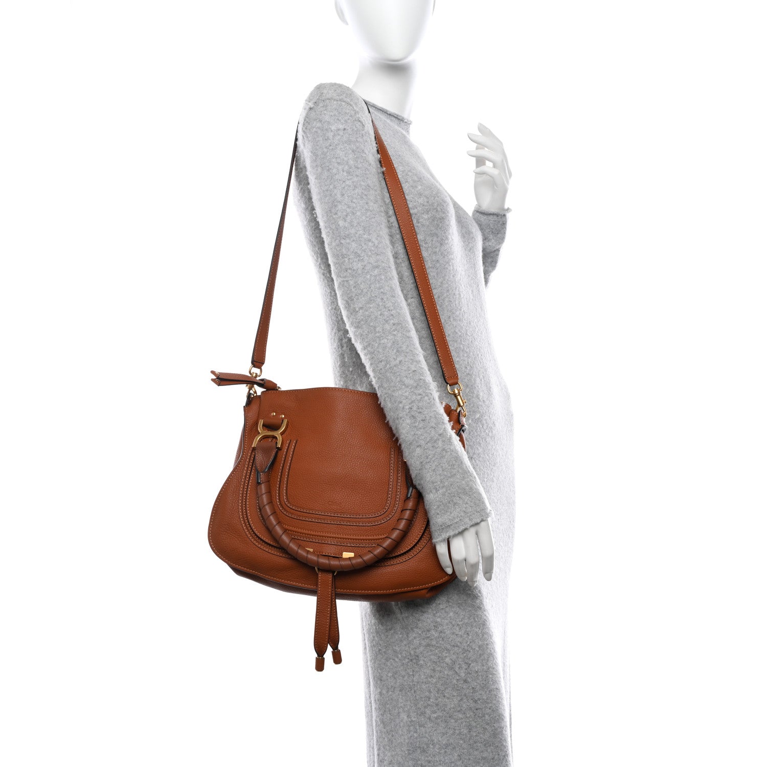 Chloe Calfskin Medium Marcie Satchel Tan 3 of 9