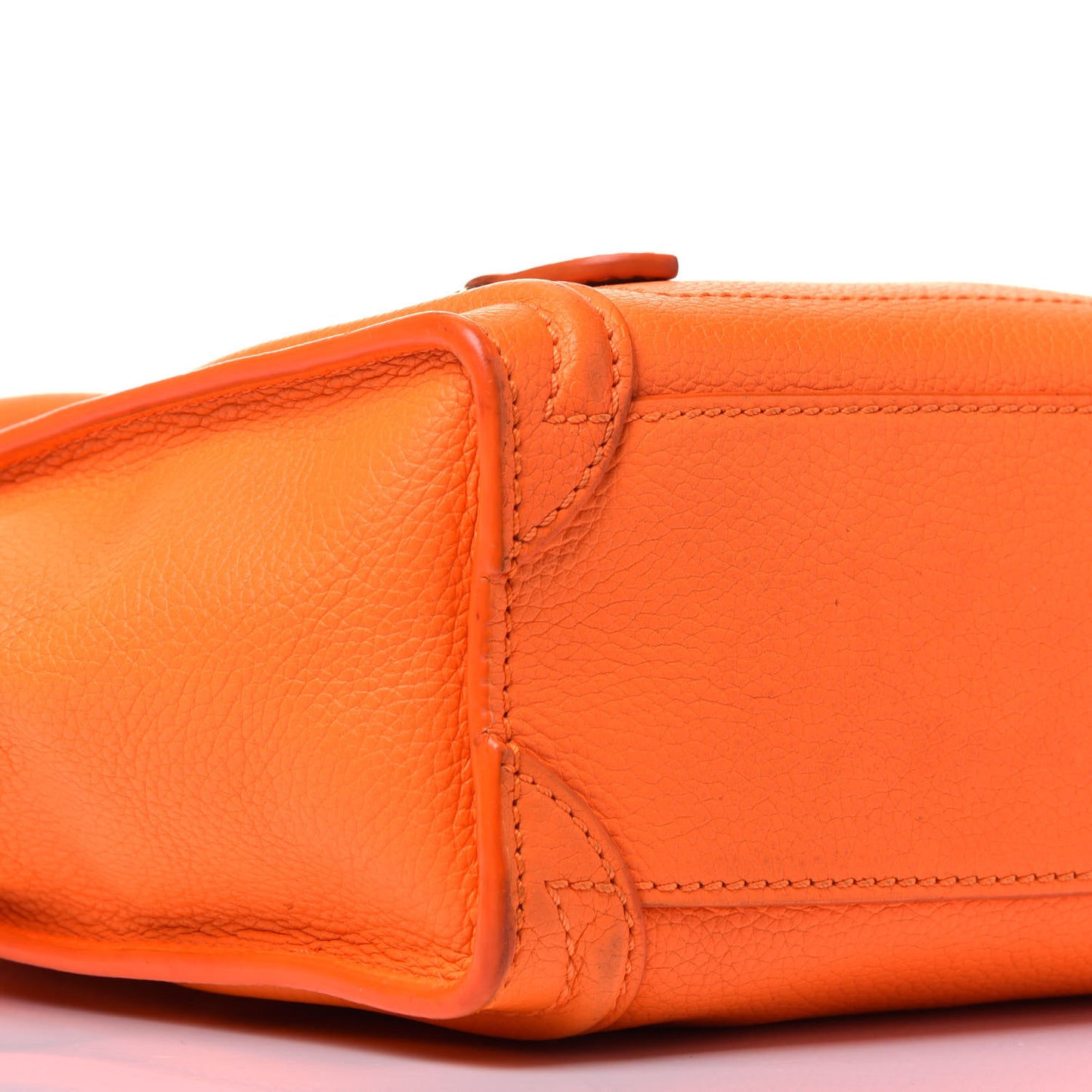 Drummed Calfskin Nano Luggage Bright Orange