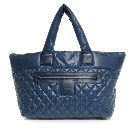 Chanel Nylon Coco Cocoon Medium Reversible Tote Blue Black 1 of 7
