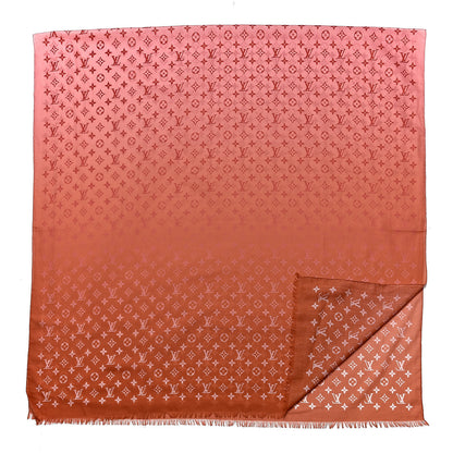 Louis Vuitton Silk Wool Monogram Sunrise Shawl Corail 3 of 3