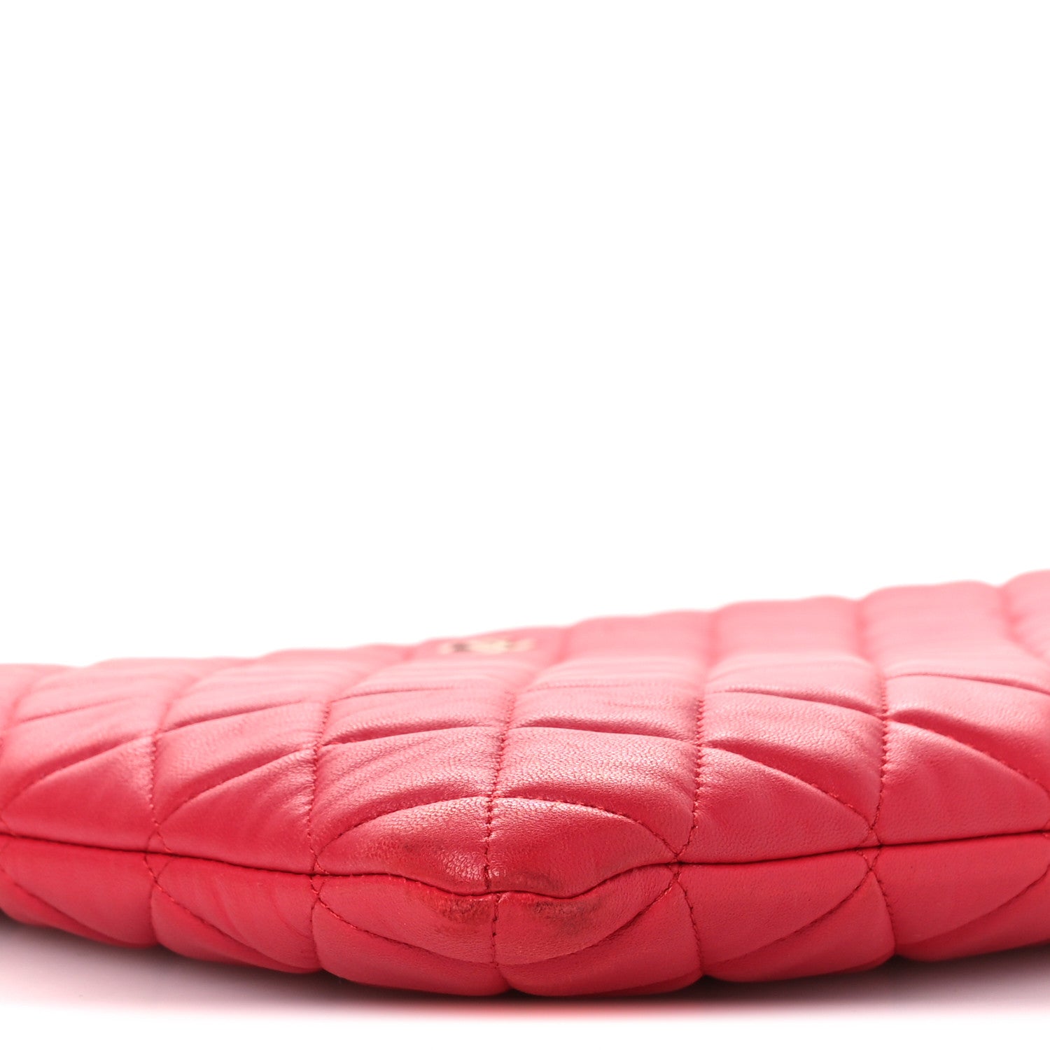 Chanel Lambskin Quilted Large Cosmetic Case Red 9 of 16