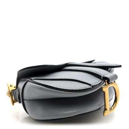 Christian Dior Grained Calfskin Mini Saddle Bag Sky Blue 4 of 9