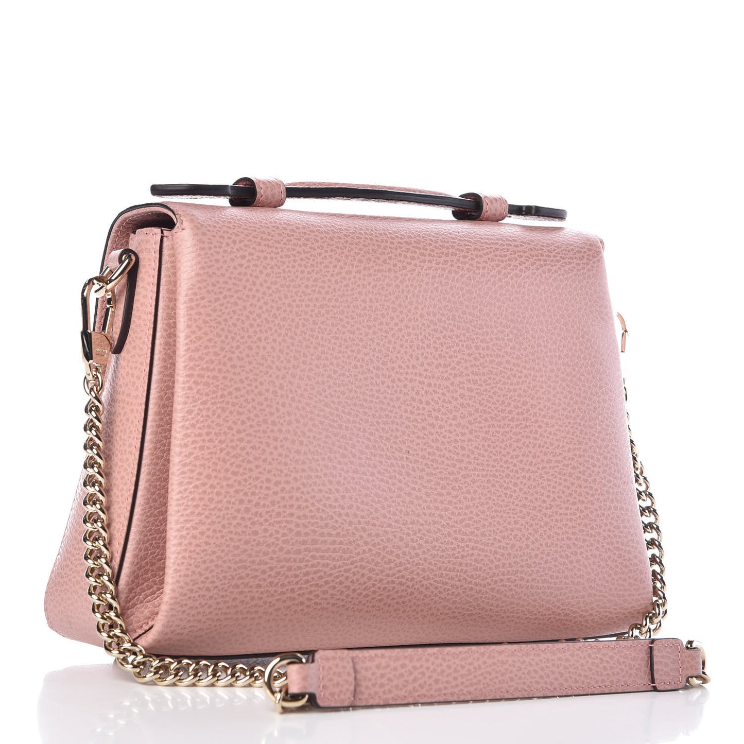 Dollar Calfskin Interlocking G Top Handle Shoulder Bag Soft Pink