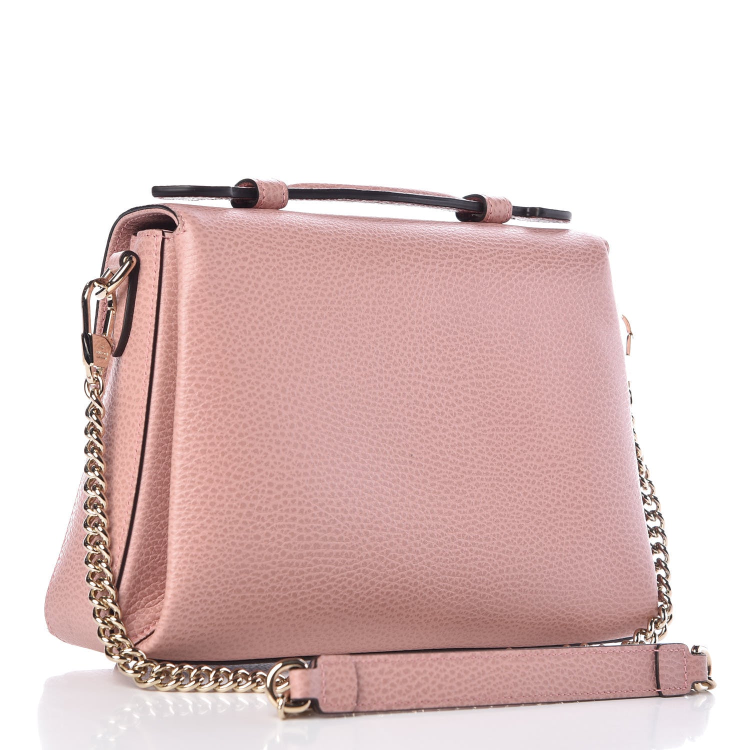 Gucci Dollar Calfskin Interlocking G Top Handle Shoulder Bag Soft Pink 3 of 8