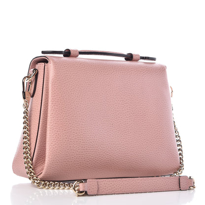 Gucci Dollar Calfskin Interlocking G Top Handle Shoulder Bag Soft Pink 3 of 8