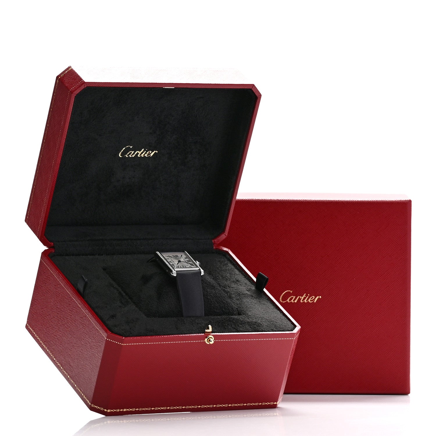Cartier Stainless Steel Satin Diamond 25mm Must de Cartier Tank Quartz Watch 5 of 5