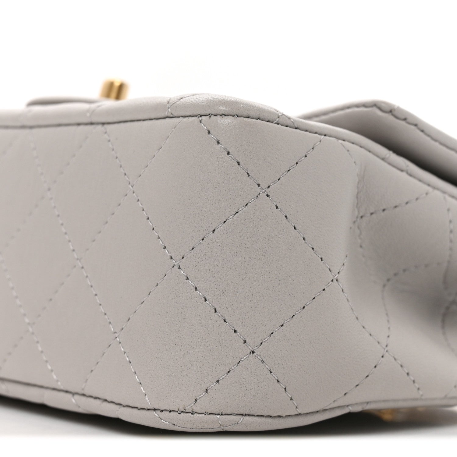 Chanel Lambskin Quilted Mini Top Handle Rectangular Flap Grey 10 of 11