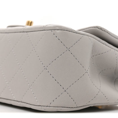 Chanel Lambskin Quilted Mini Top Handle Rectangular Flap Grey 10 of 11