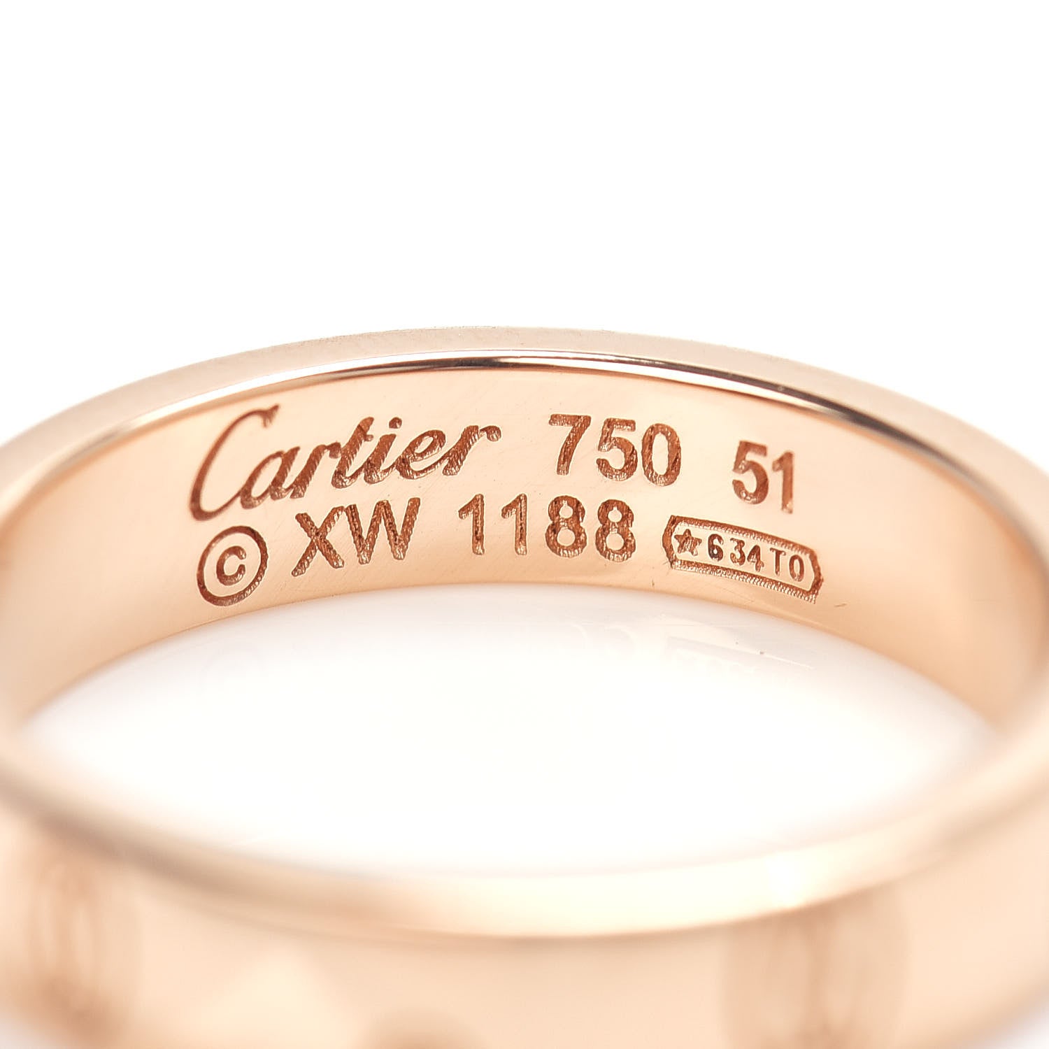Cartier 18K Pink Gold 4mm Happy Birthday Band Ring 51 5.75 4 of 4