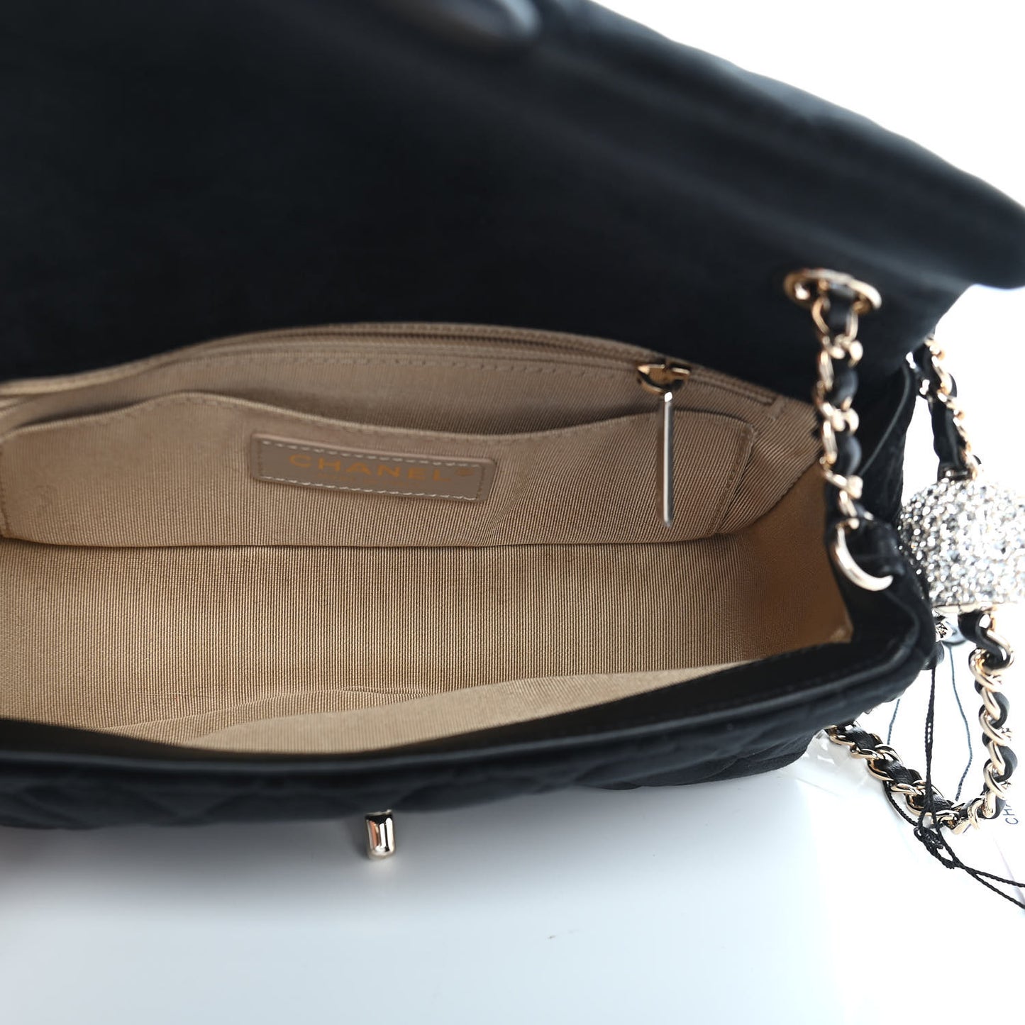 Velvet Quilted Mini Rectangular Pearl Crush Flap Black