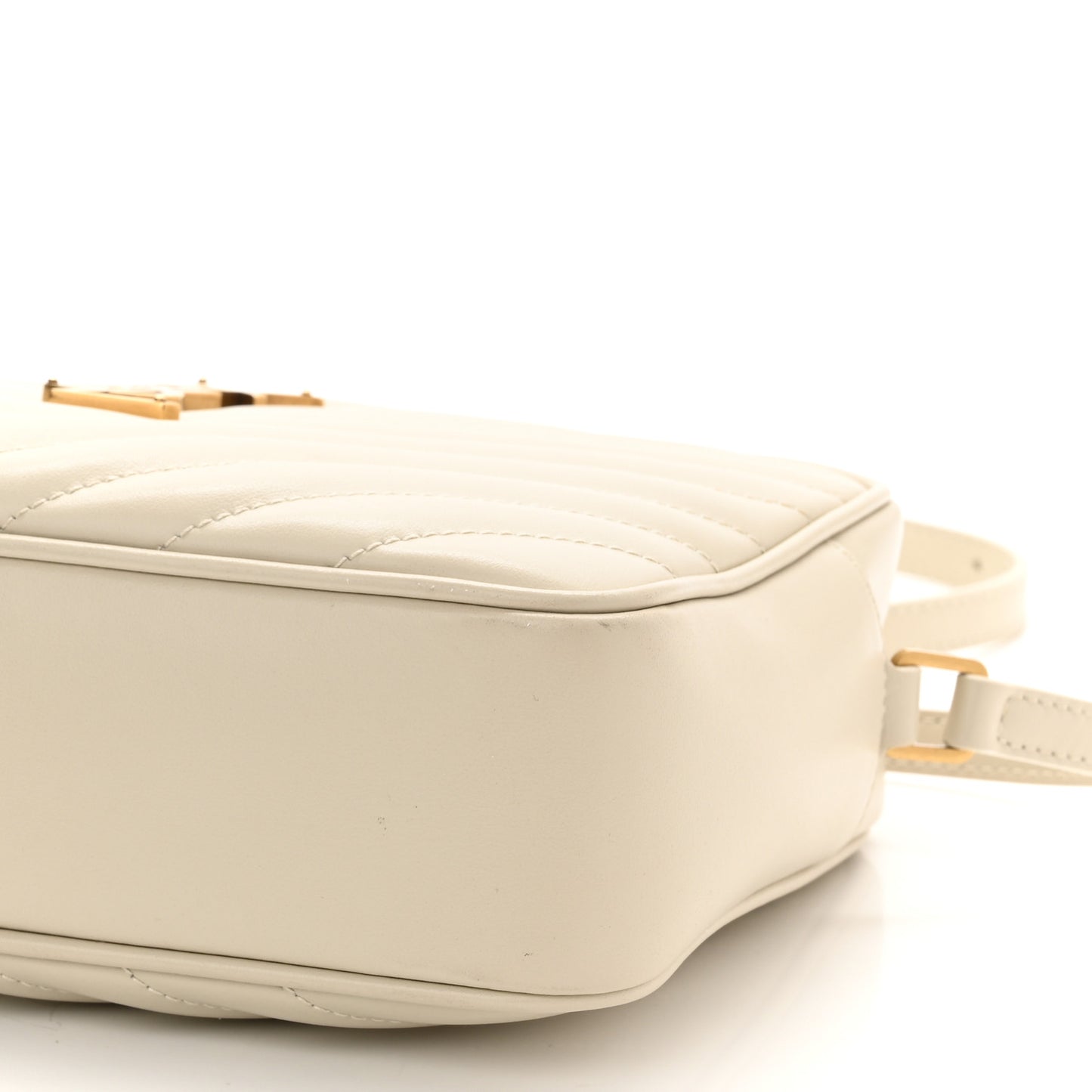 Calfskin Matelasse Monogram Lou Camera Bag Crema Soft