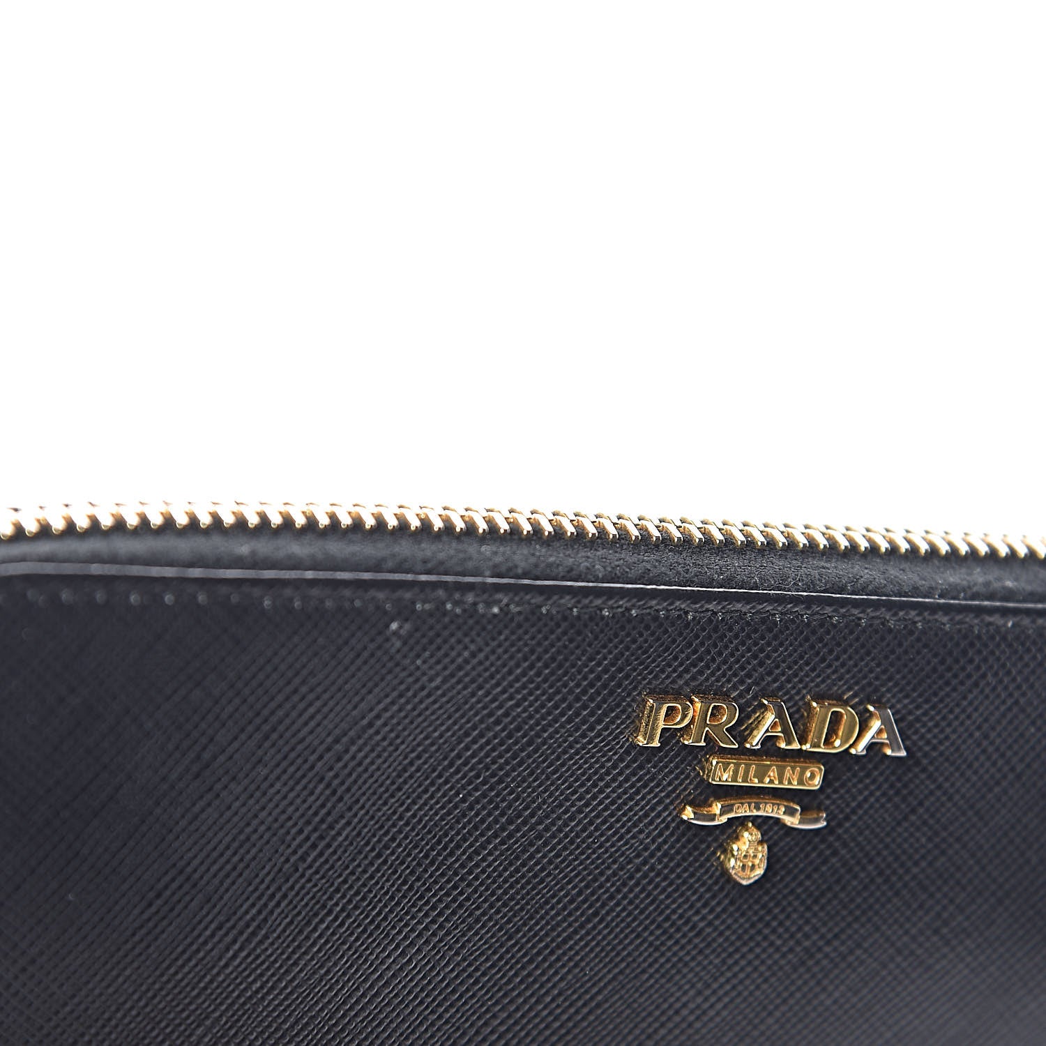 Prada Saffiano Metal Zip Around Wallet Black 7 of 8