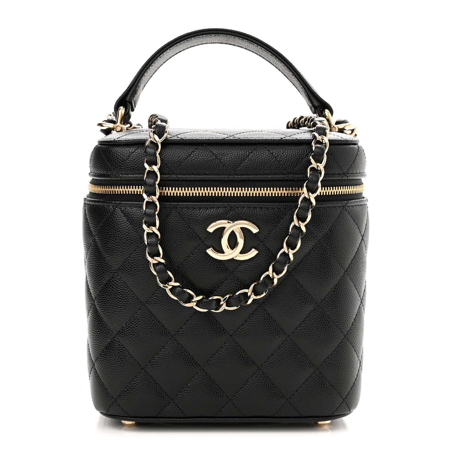 Chanel Caviar Quilted Small Top Handle Vanity Case With Chain Black 1 of 9