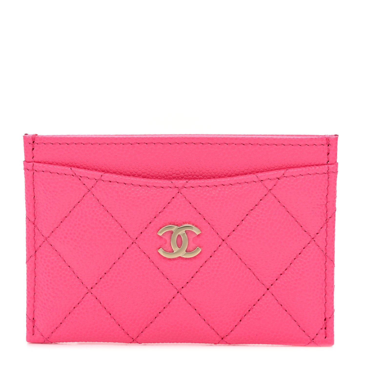 Chanel Caviar Quilted Card Holder Fuchsia 1 of 9