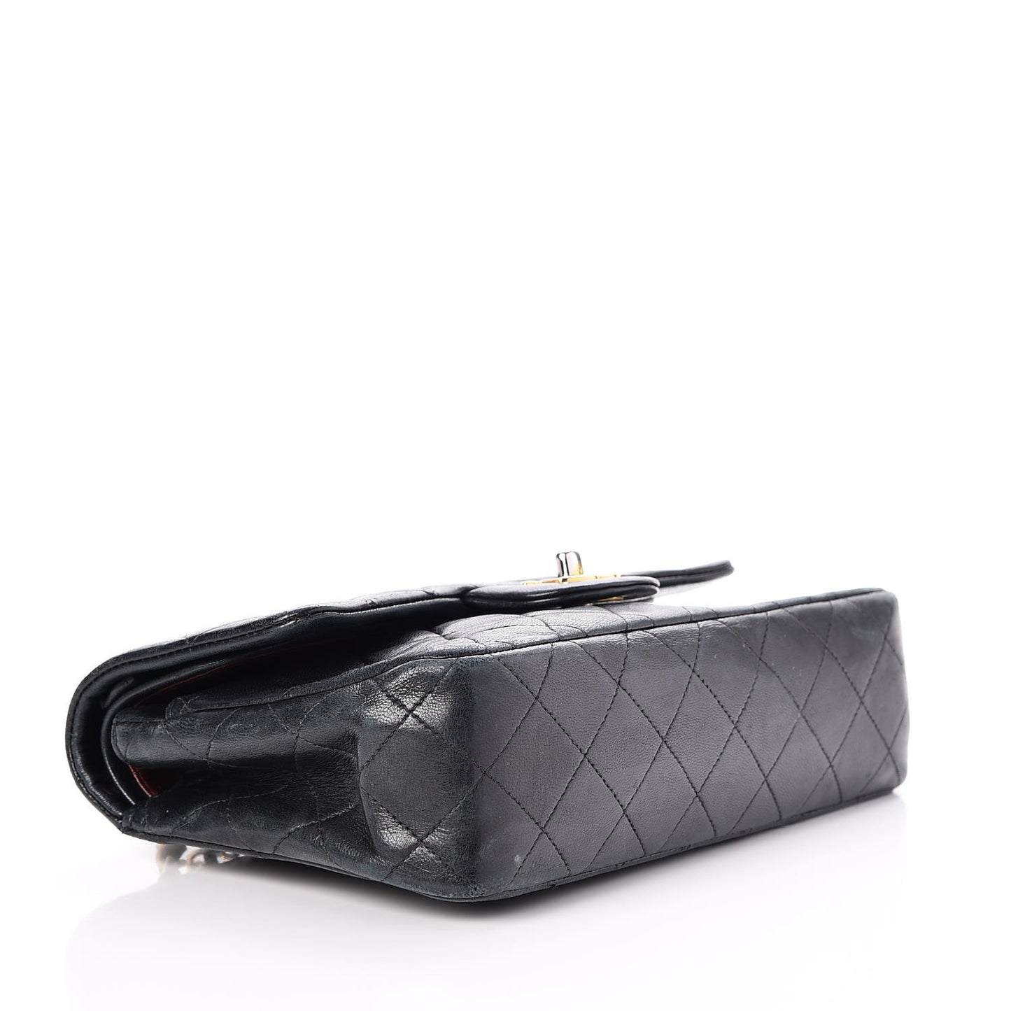 Lambskin Quilted Small Double Flap Navy