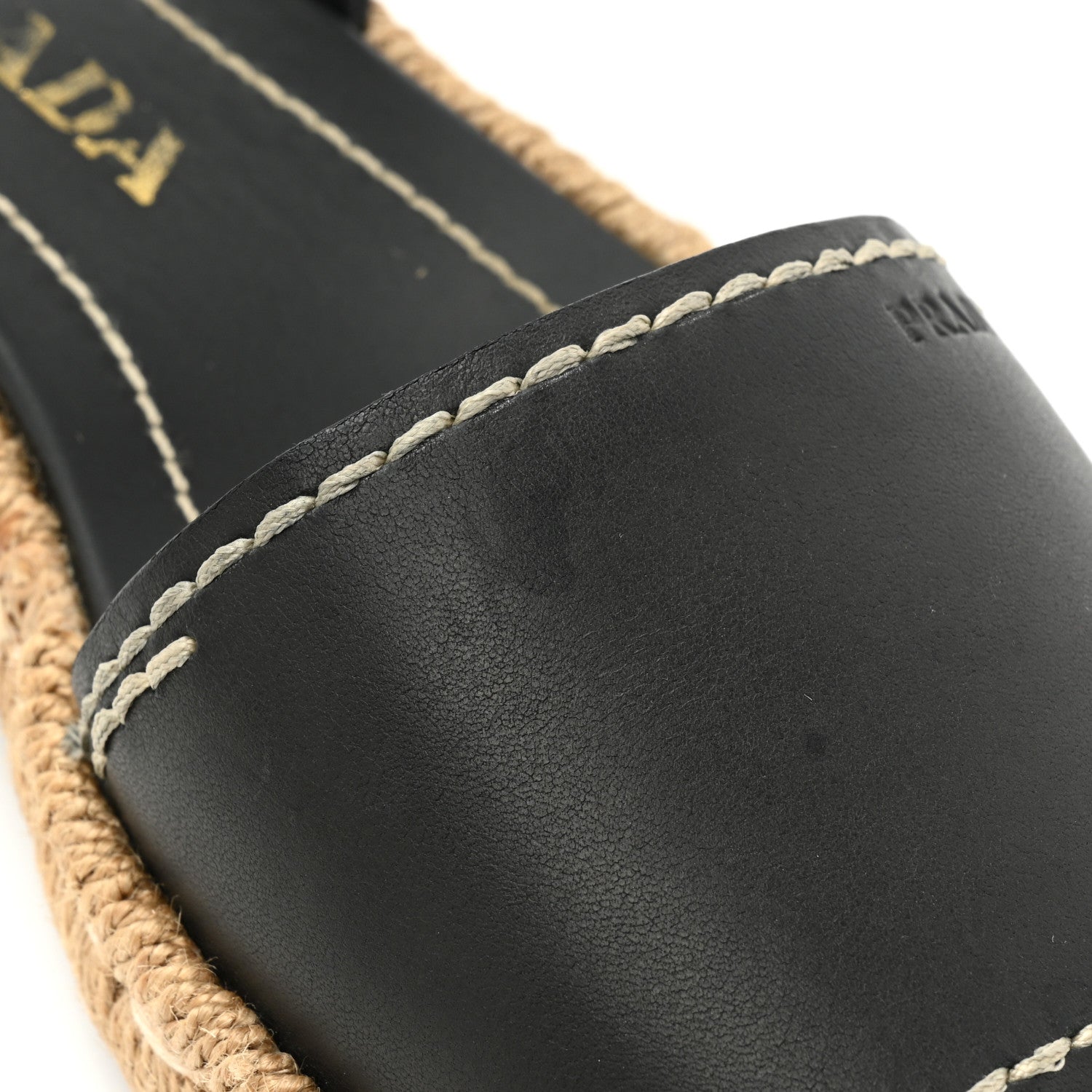 Prada Vitello Montana Logo Espadrille Sandals 36 Black 9 of 9