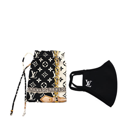 Louis Vuitton LV Initials Knit Face Mask Black 2 of 4