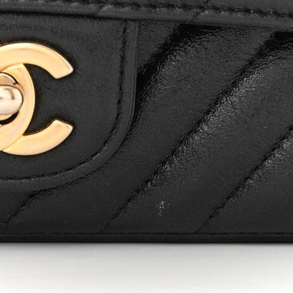Chanel Iridescent Calfskin Chevron Quilted Mini Rectangular Flap Black 11 of 13