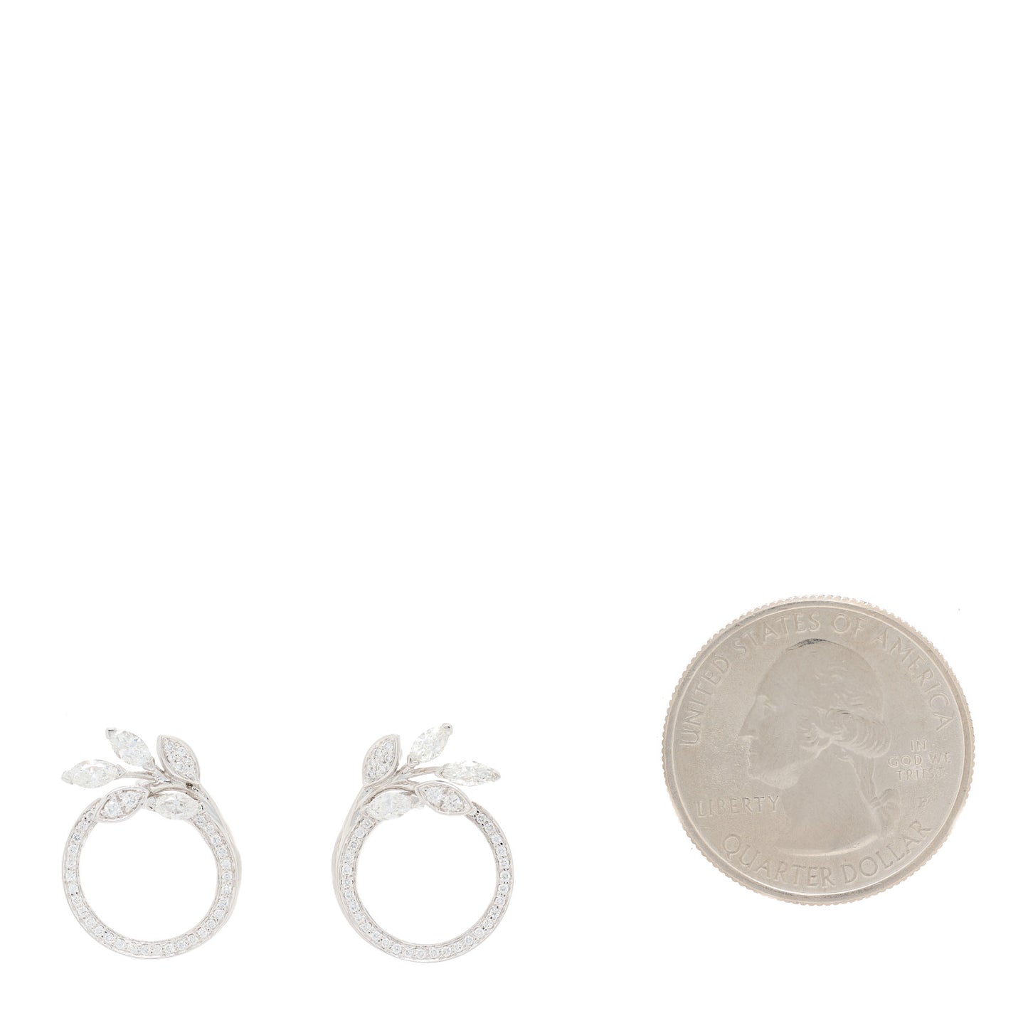 Platinum Diamond Victoria Vine Circle Earrings