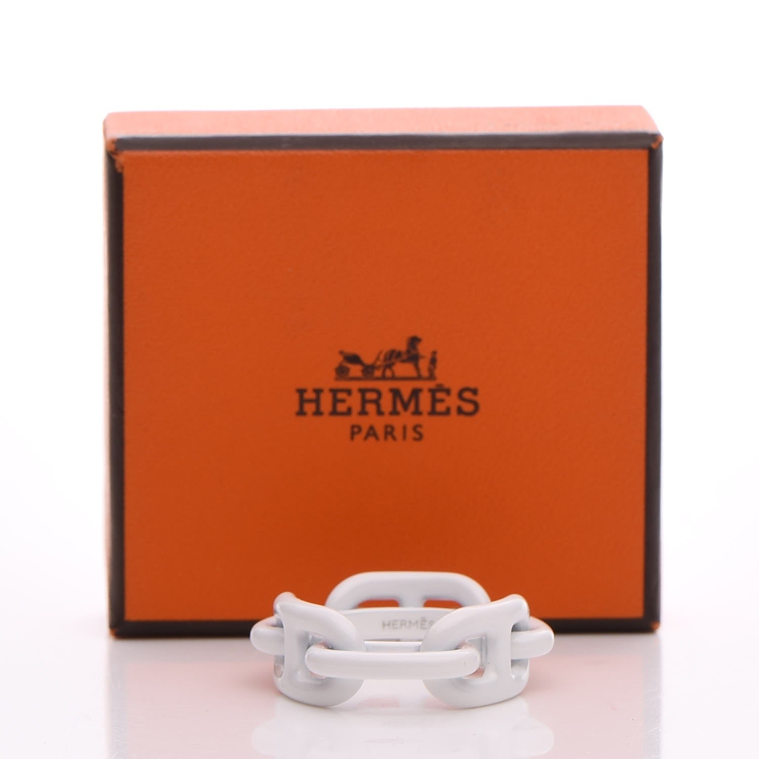 Hermes Lacquer Regate Scarf Ring Blanc White 5 of 5