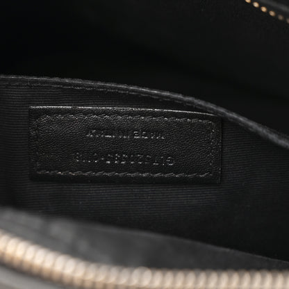 Saint Laurent Calfskin Crocodile Embossed Monogram Lou Camera Bag Black 7 of 10