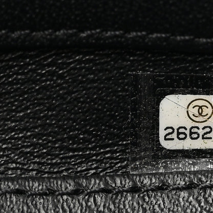 Chanel Lambskin Flat Quilted Knock On Wood Large Vanity Case Black 7 of 11