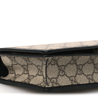 Gucci GG Emblem Monogram Wallet With Strap Beige Ebony Black 9 of 11