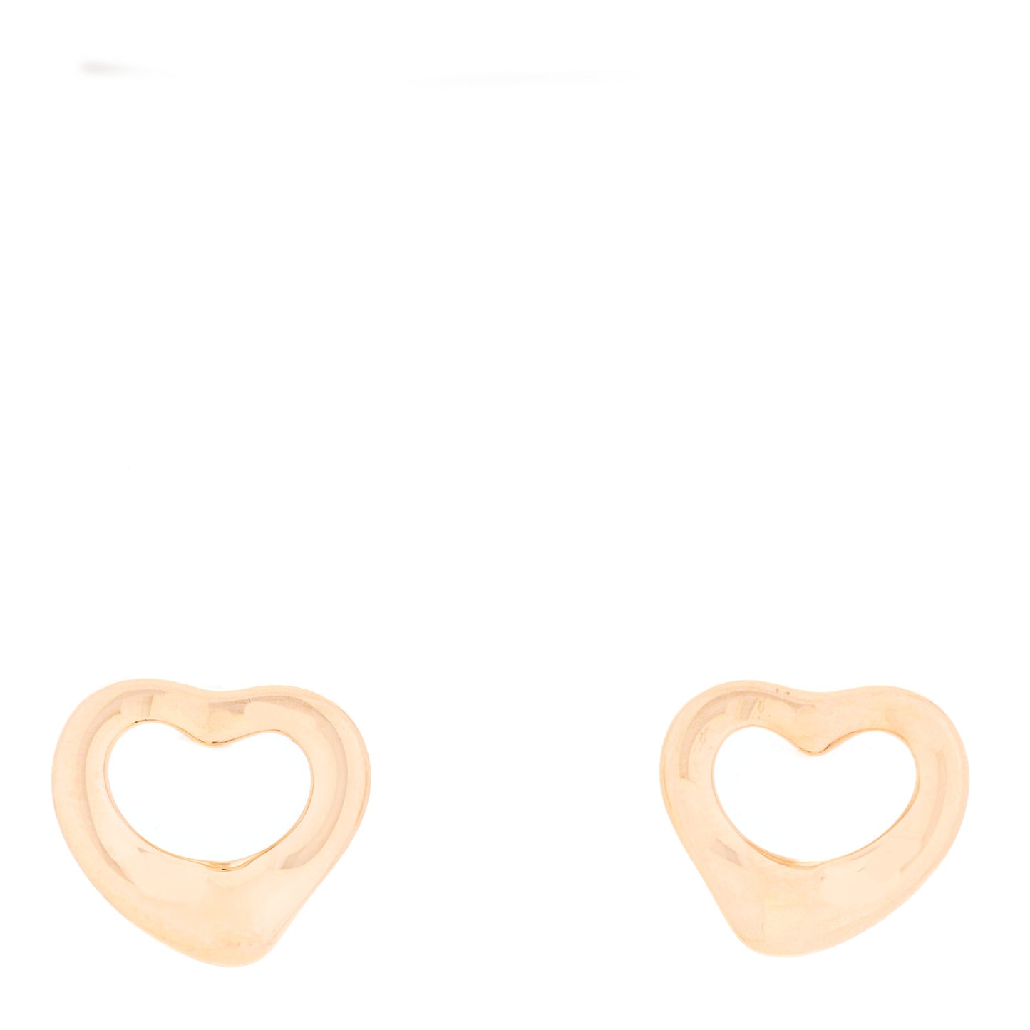 18K Rose Gold 11mm Elsa Peretti Open Heart Earrings