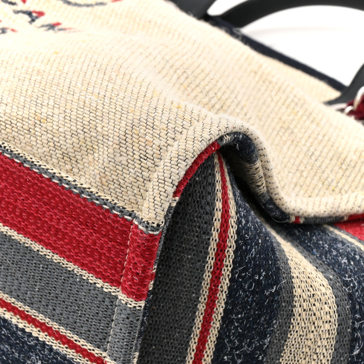 Chanel Striped Canvas Medium Deauville Tote Beige 9 of 12