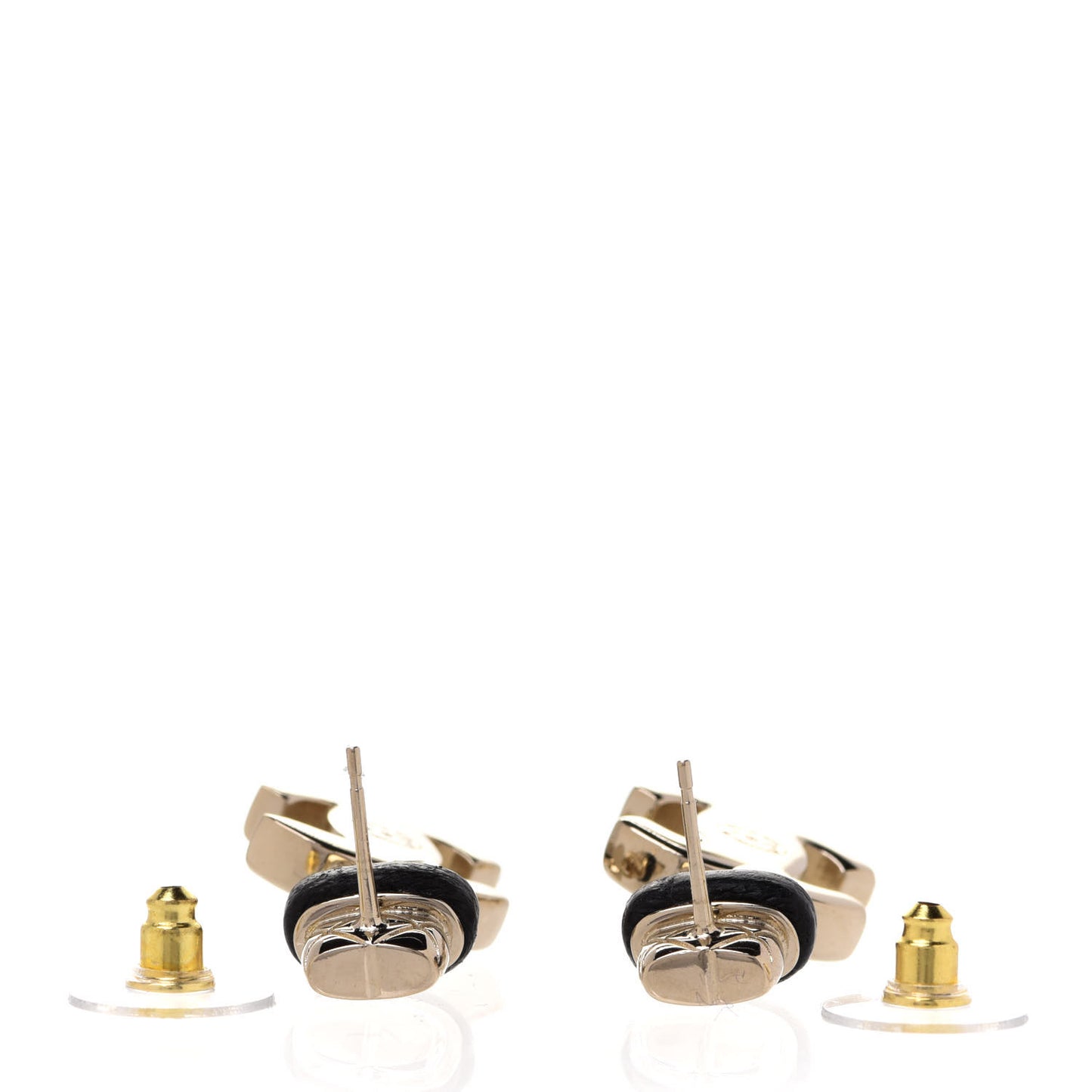 Lambskin CC Turnlock Drop Earrings Gold Black