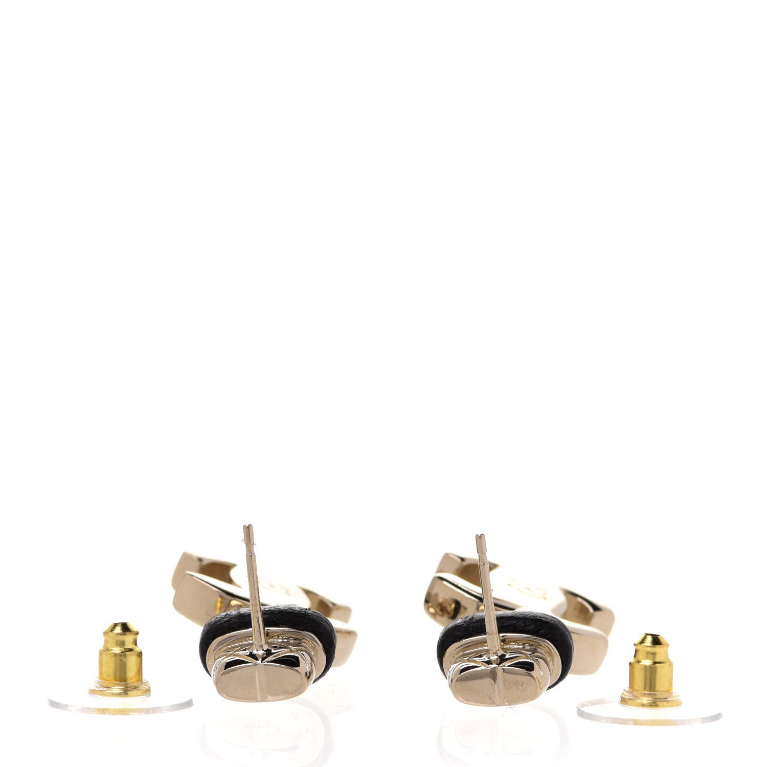 Chanel Lambskin CC Turnlock Drop Earrings Gold Black 3 of 5